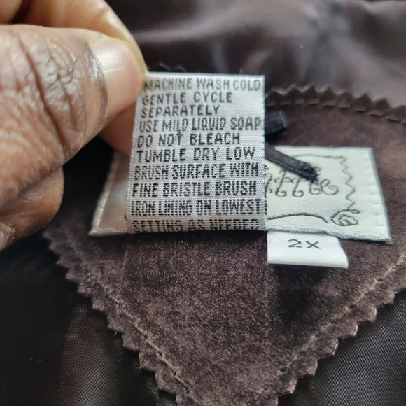 Live a Little Genuine Leather Suede Vintage Boho Hippie Jacket w/Grommets (Size: - Picture 10 of 16